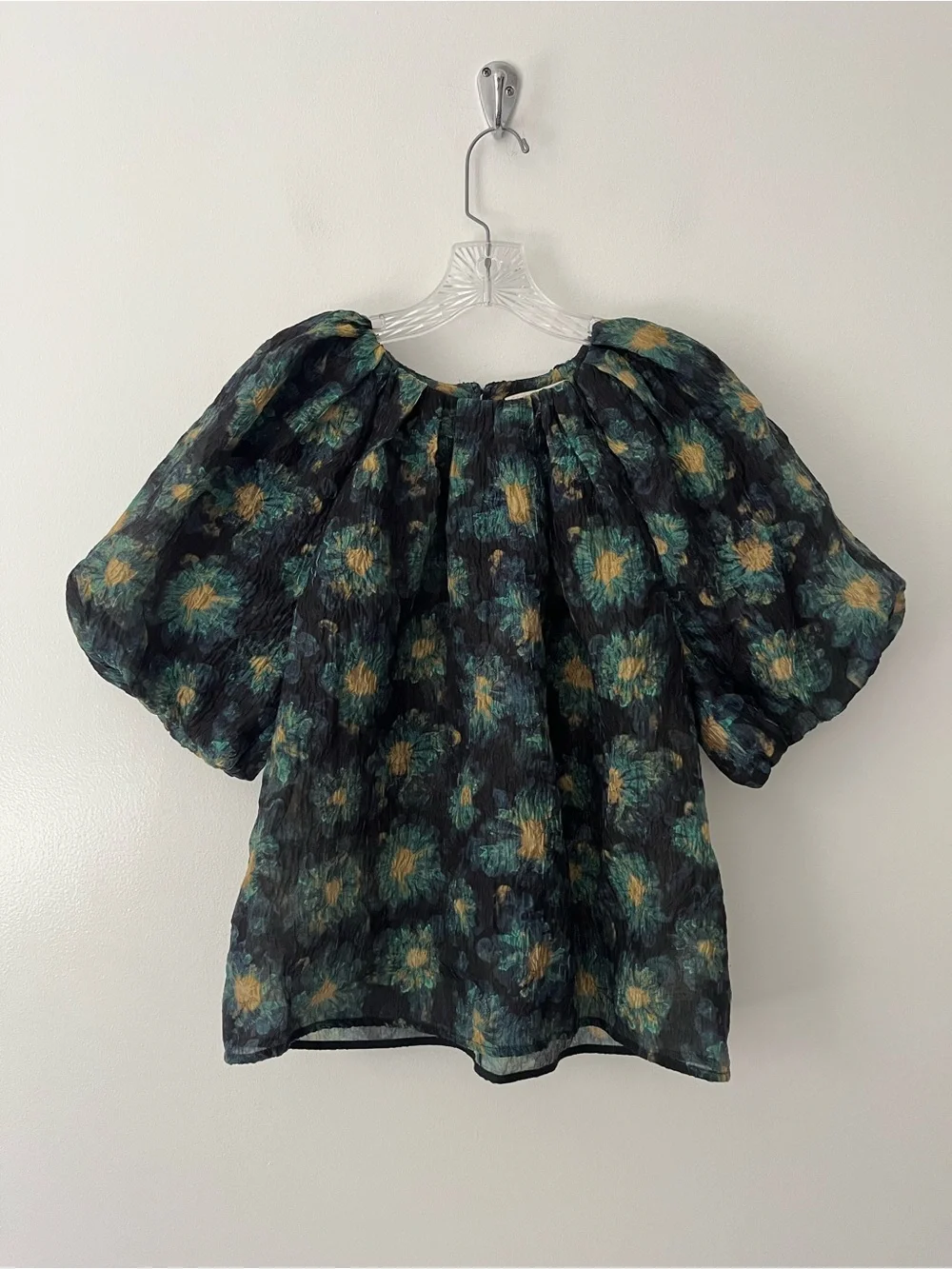 Ulla Johnson Marseille Puff Sleeve Silk Blend Blouse Top 4 (read)